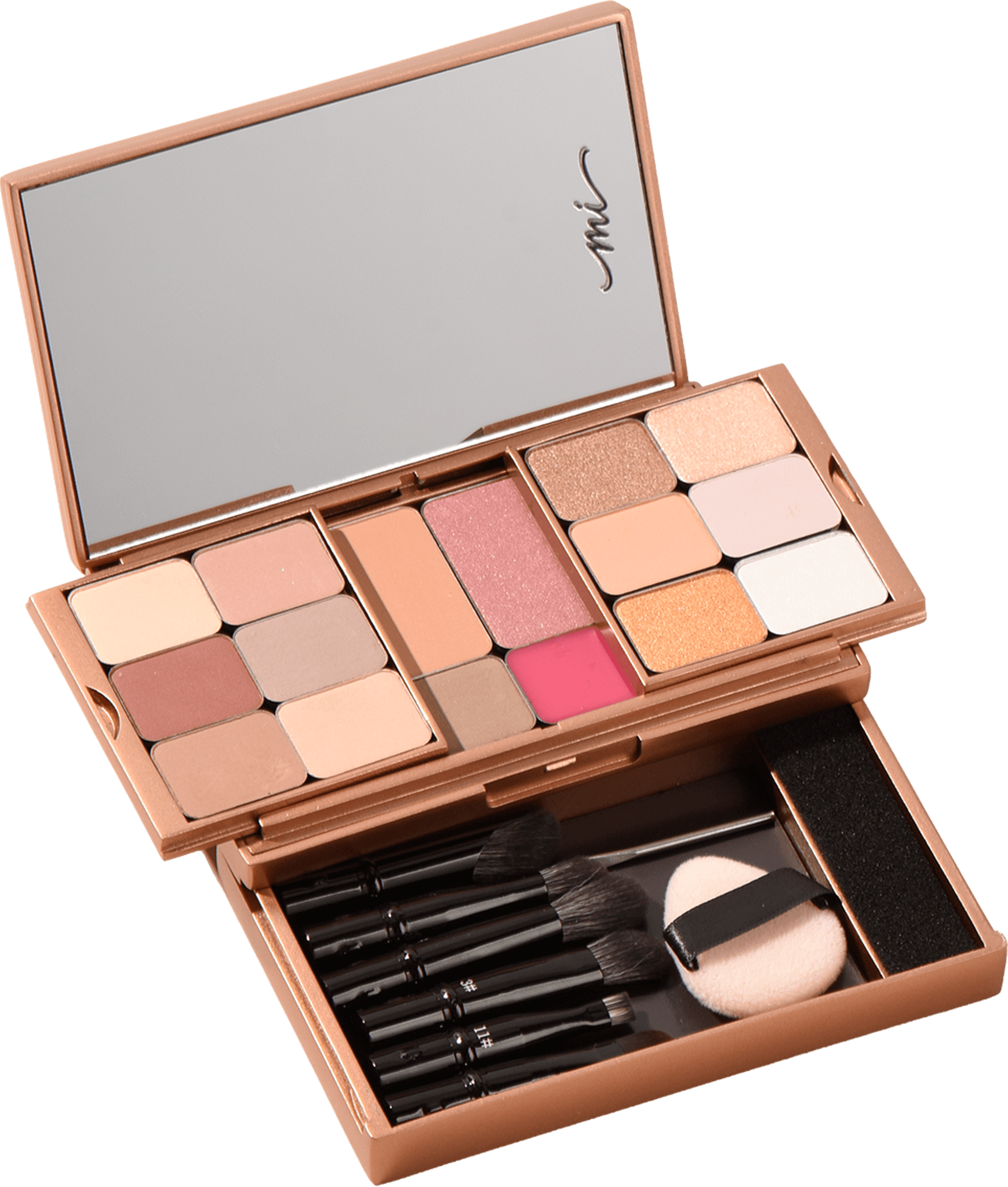 MiPalette open refillable compact with eye, lip and cheek shades